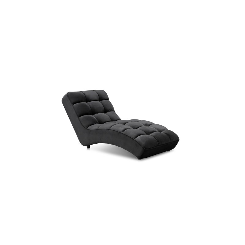 Mylee Upholstered Chaise Lounge, Black