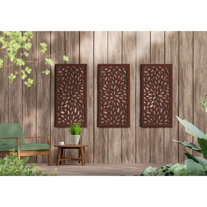 Espresso Brown Floral Recycled Polymer Privacy Panel