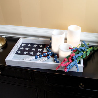 American Flag Wooden Tray