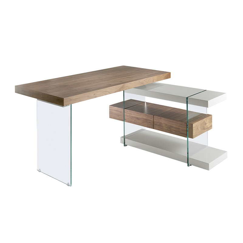 wood writing desk with top, Brown