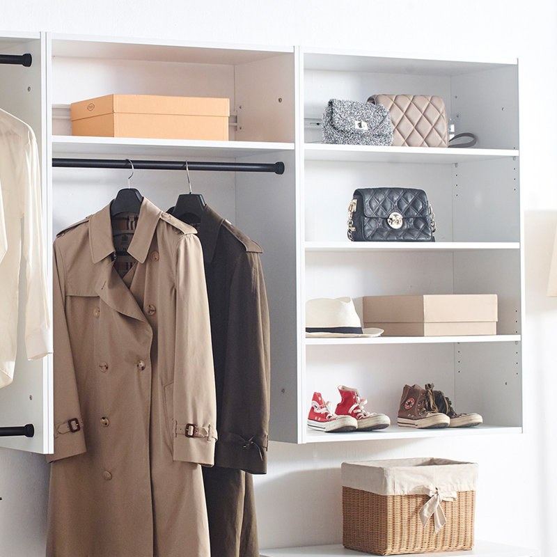 Freestanding Walk in Wood Closet System, White