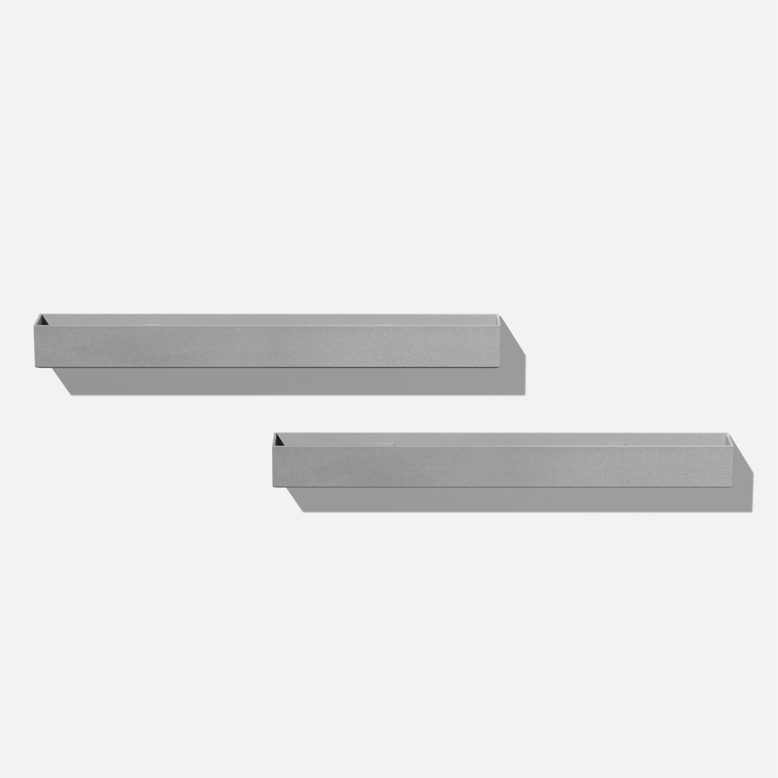 Geo Series 32" Wall Planter, 2, Gray, 3'' H x  32'' W x 3.5'' D