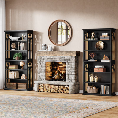 75" Tall Bookshelf For Home Office (set Of 2)