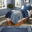 Ensembles de literie bleu moderne, velours côtelé en polyester TG