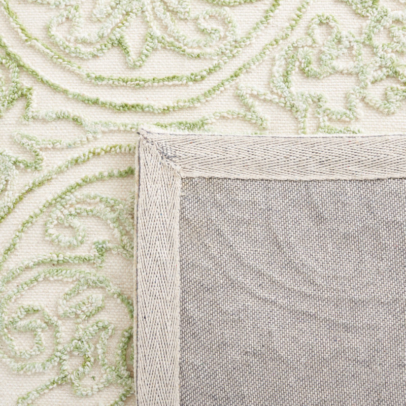 Msr Trace Martha Stewart Hand Tufted Wool And Cotton With Latex Damask Rug, Rectangle 5' x 8'