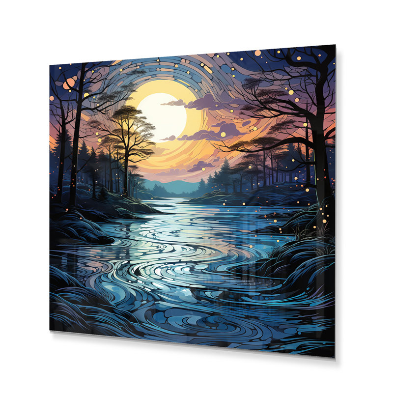 Décoration murale en métal Lake At Dusk III - Paysages, H 29 po x l 29 po x P 1 po