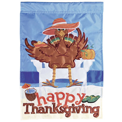 Drapeau «Happy Thanksgiving Beach» Turquie