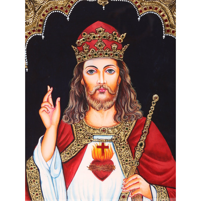 Jésus-Christ encadré, peinture de Tanjore