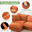 Canapé avec repose-pieds, siège profond à housse moderne pour salon | Chenille orange