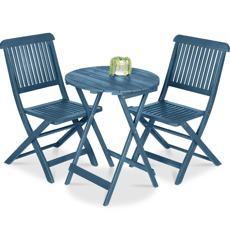 Wood Bistro Set, Slate Blue