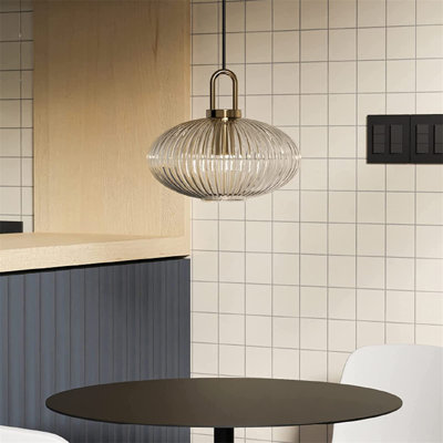 1 - Light Brushed Bronze Single Pendant