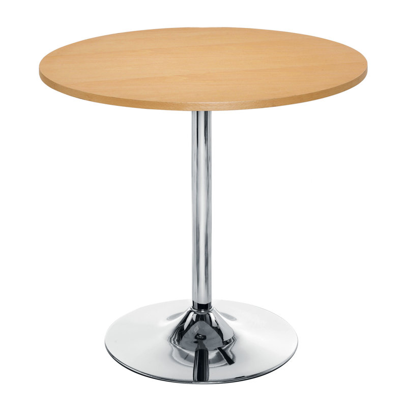 Ulmer Round Metal Base Dining Table, Beech