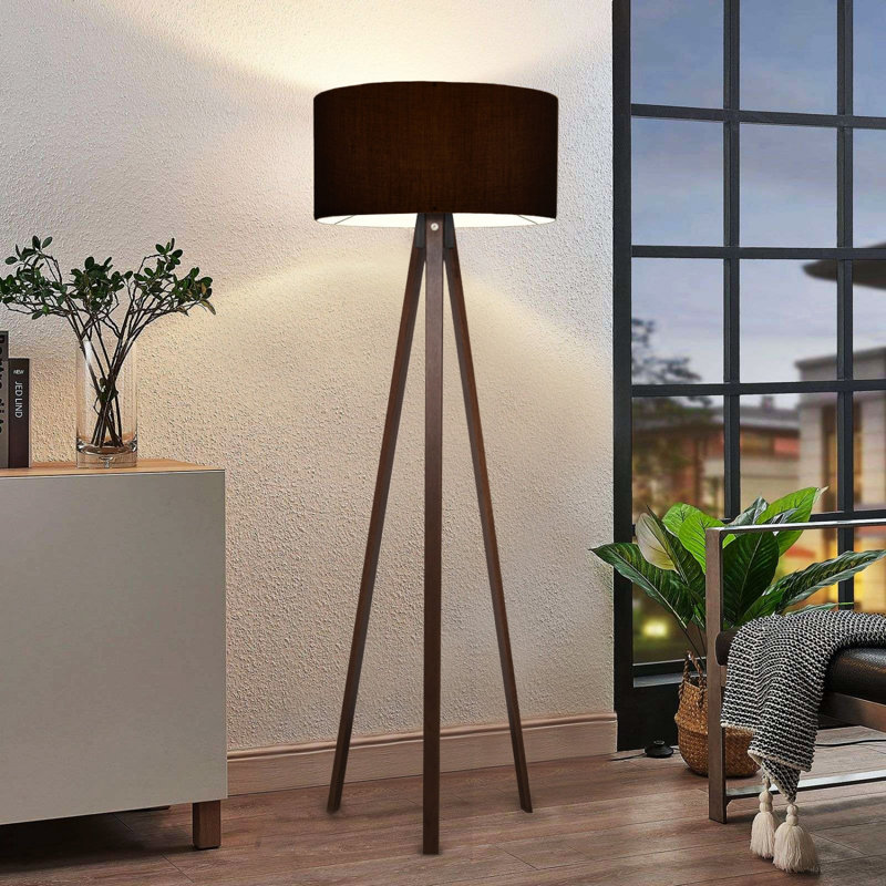 Clarita 140cm Tripod Floor Lamp, Brown