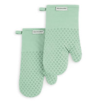 Bistro Green Silicone Oven Mitt, Sold by at Home