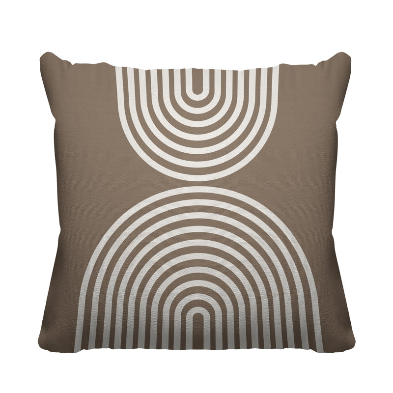 Coussin décoratif intérieur / extérieur Bini Boho Rainbow, 17 po x 17 po, Beige, Carré