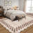 Scalloped Area Rugs Modern Bordered Accent Carpet,Non-Slip Floor Cover,Stain-Resistant Indoor Mat for Bedroom,Kitchen,Living Room-620051059-620051329