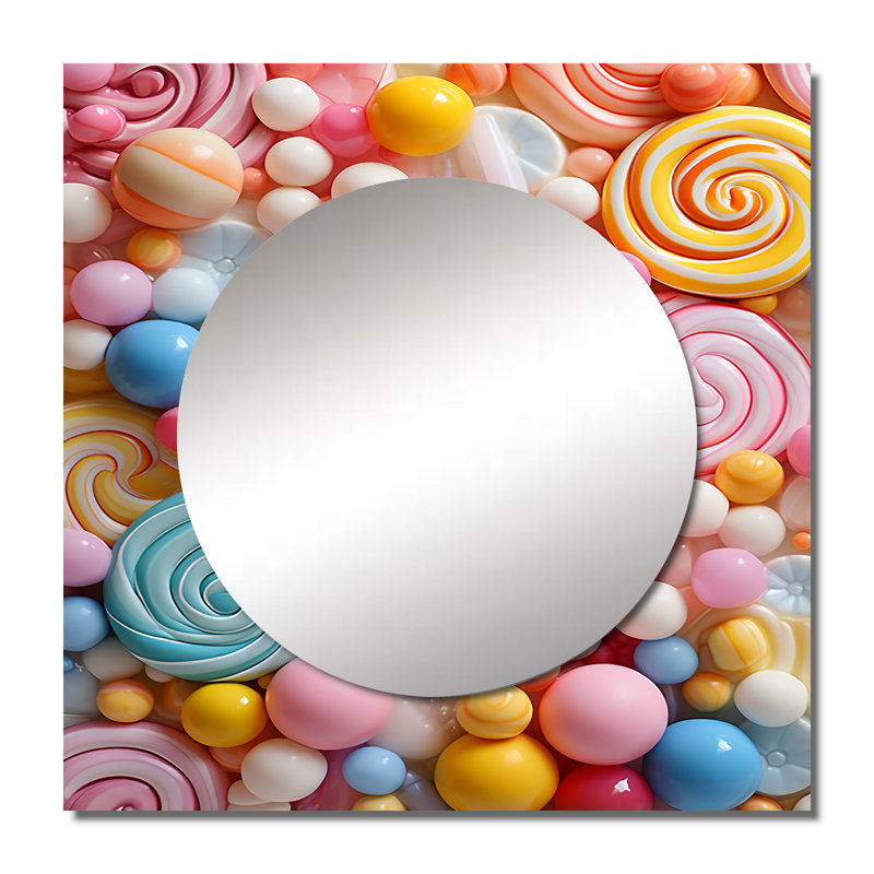 Miroir mural de salon Costachi - Popart Candies, 36 po x 36 po
