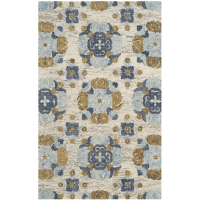 Emrick Hand Tufted Wool Floral Rug