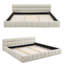 Structure de lit tapissier très grand californien - Lit plateforme en tissu de chenille moelleux avec tête de lit, conception moderne avec mise à la terre, sans sommier tapissier (90,5 po x 80,5 po)-1315797319