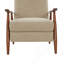 Fauteuil inclinable avec accoudoirs en bois et tissu performance - Cuir brut-1893303901