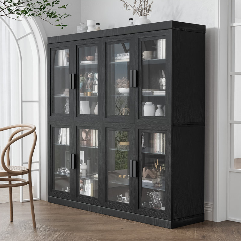 Armoire vitrée Abagail, Noir
