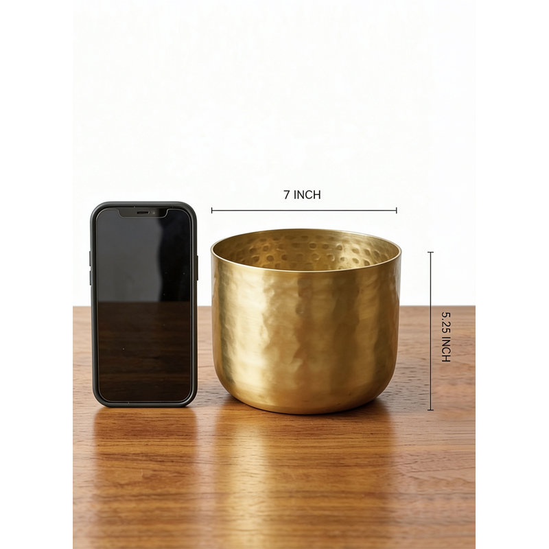 Radim Metal Pot Planter, 5.25"H x 7"W x 7"D
