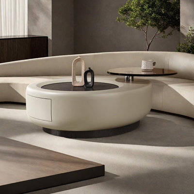 Table de bout rotative de style crème