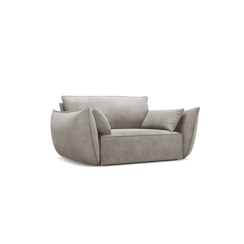 Lindasy Velvet Armchair, Light Grey 100% Polyester