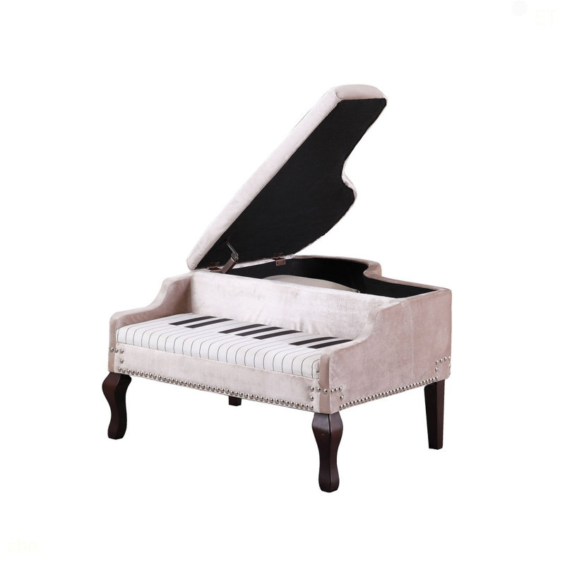 Repose-pieds avec rangement 21 pouces beige, Beige