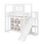 Lit mezzanine avec garde-robe, tablettes de rangement