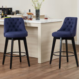 Aneshka swivel upholstered counter stool(Set of 2)