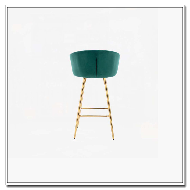 Ensemble de 30 tabourets de bar 30 pouces, avec repose-pieds chromé et base en velours + tabouret de bar simple Golden Leg, vert