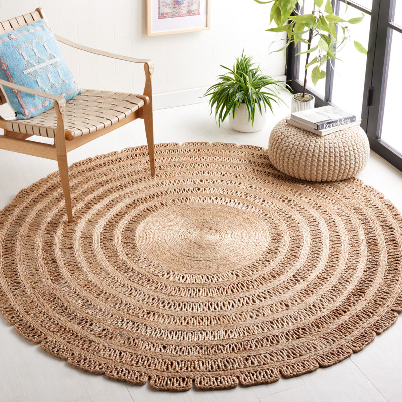 Tapis naturel en fibre naturelle 177, Rond 6 pi