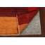 Tapis rouge / orange en laine noué à la main de conception unique 4 pi 7 po x 7 pi 8 po New Age