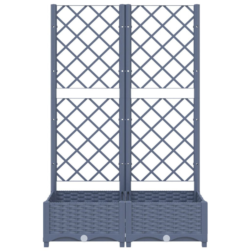 Latitude RunÂ® Garden Planter With Trellis PP, Dark Gray, 47.8" H x 31.5" W x 15.7" D
