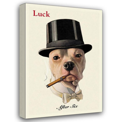 Dog in Top Hat Smoking a Cigar