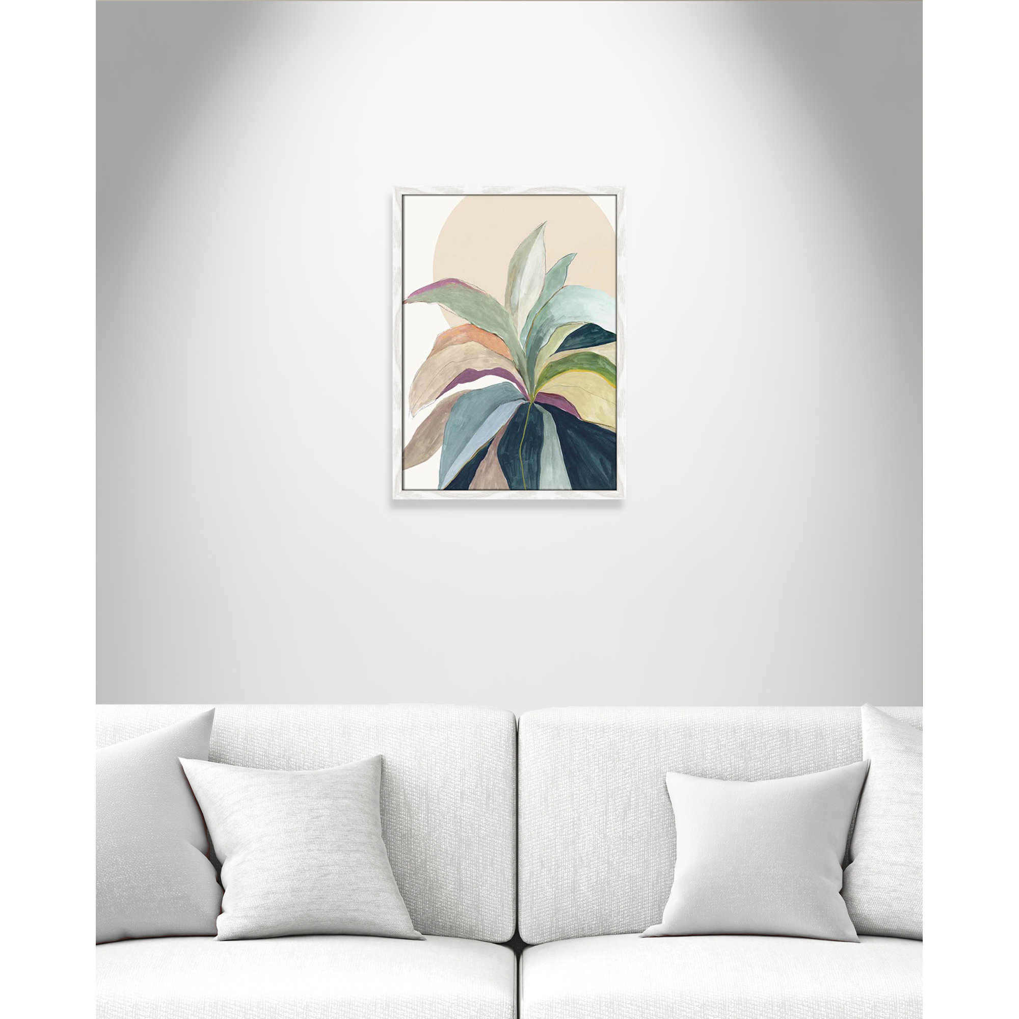 Sunny Bright Leaves II by Asia Jensen, 23" H x 17" W x 0.75" D, White Slim Unmatted Picture Framed