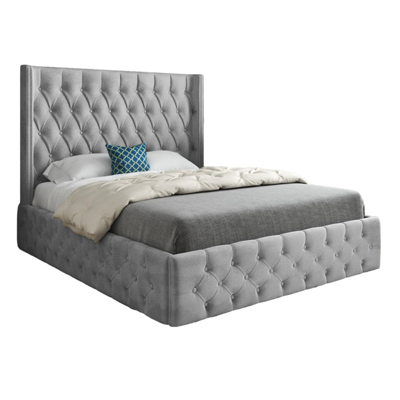 Aldric Upholstered Bed, Grey, Small Single (2'6)