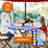 Jevdokija Vinyl Picnic Fited Tableclth With Umbrella Hole 30" Round-725792411-725792406