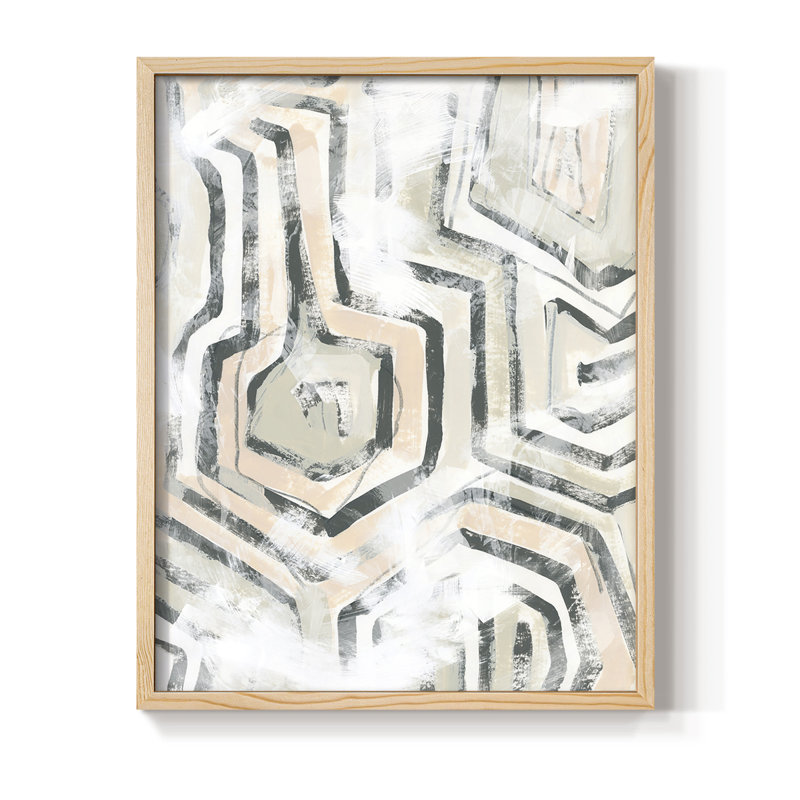 Sand Glyphs I, reproduction encadrée - bois massif, H 15 po x l 12 po
