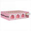 Lit plateforme double en bois pleine grandeur avec panneaux de fibres à densité moyenne rose et blanc pur-129412455