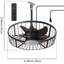 Ventilateur de plafond industriel en cage de 21,65 po avec lumière, pales en bois réversible, éclairage à DEL à intensité variable et télécommande, ventilateur encastré à profil bas pour cuisine de chambre à coucher