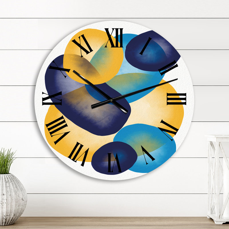 Horloge murale abstraite à formes abstraites en dégradé rétro - style Mid-Century moderne 1, Petit