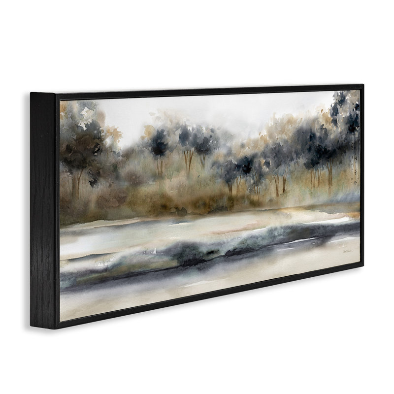Art abstrait giclée par Carol Robinson, Giclée encadrée noir minuit, H 10 po x l 24 po x P 1,5 po