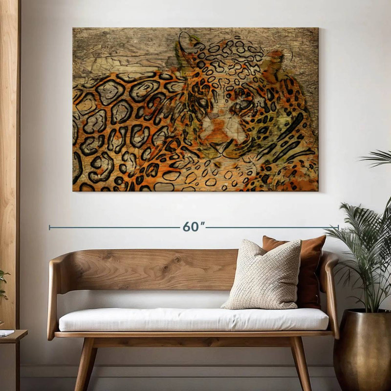 Brampt Wild Cat Skin, 34" H x 51" W