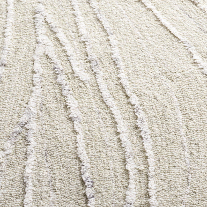 Récolte 805% touffetée à la main 80% laine; Tapis abstrait 20% coton, Rectangle 6 pi x 9 pi