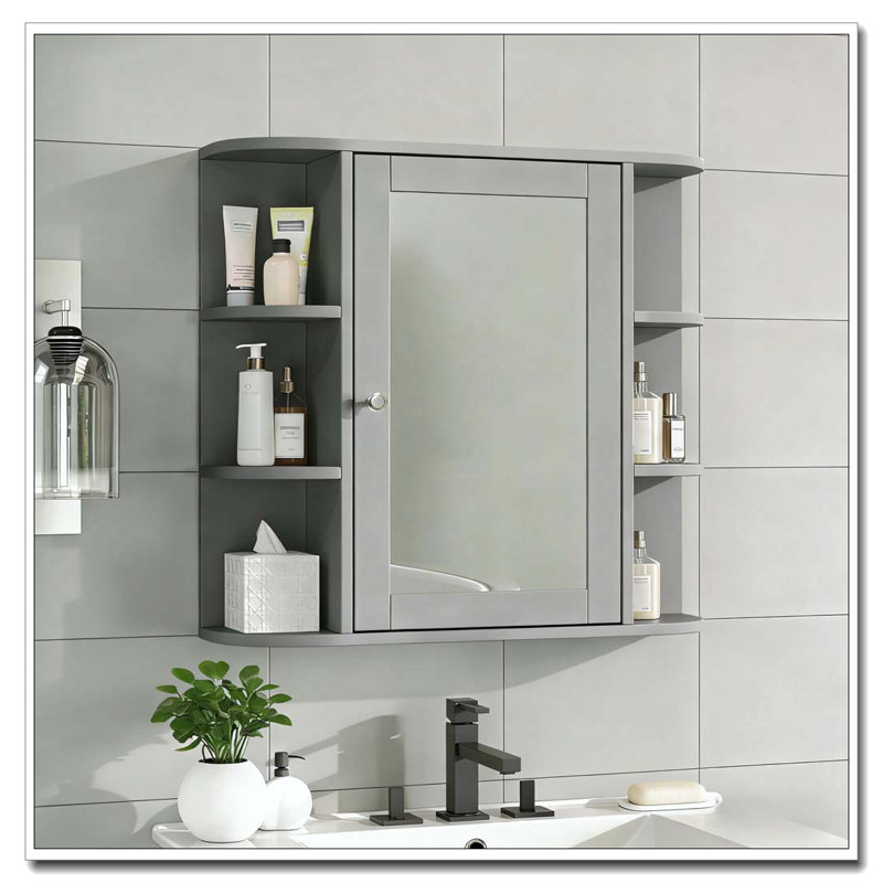 Bathroom Storage Cabinet, Gray-Wall Storage
