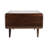 Modern Mango Wood & Travertine Coffee Table with Open Storage Shelf