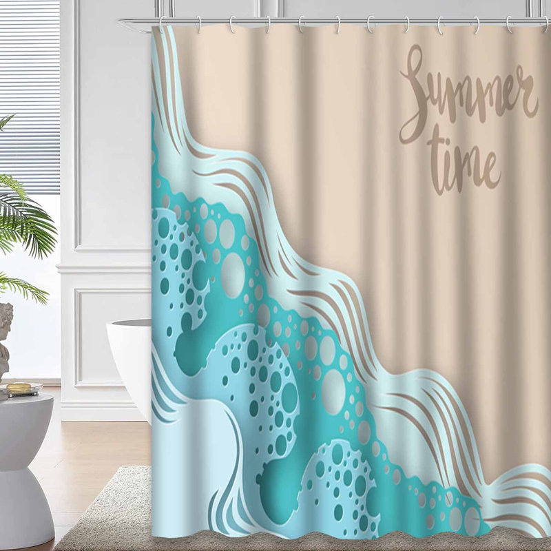 Rideau de douche Abstract Ocean Waves Beach, L 72 po x l 78 po