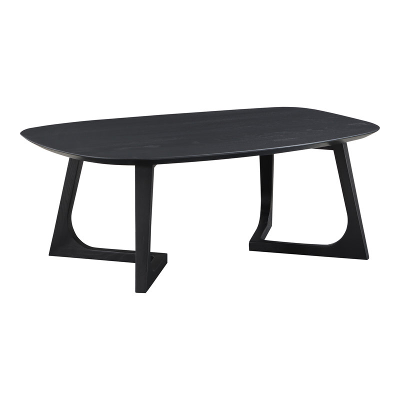 Table basse en bois massif Fischer, H 14,75 po x L 42 po x l 27,5 po, Noir